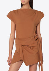 Isabel Marant Sebani Cap-Sleeved Top Caramel ATS0097FAA1N41I/R_ISAMA-50CA
