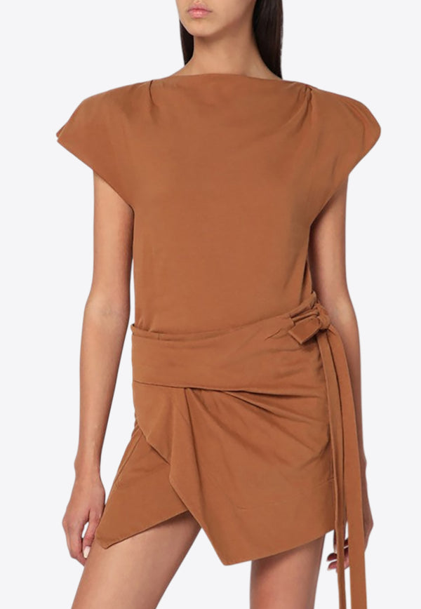 Isabel Marant Sebani Cap-Sleeved Top Caramel ATS0097FAA1N41I/R_ISAMA-50CA