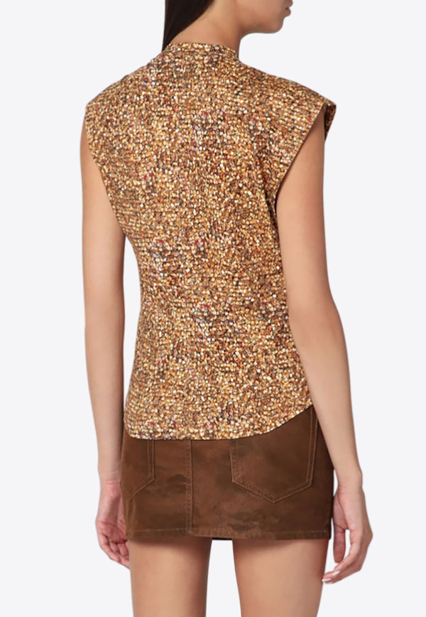 Isabel Marant Nayda Asymmetrical Top Yellow ATS0175FAC3N03I/R_ISAMA-10OE