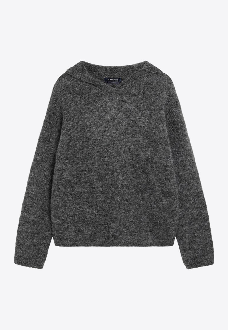 S Max Mara Attuale Mohair Hooded Sweater  Gray ATTUALEWO/R_MAXS-003