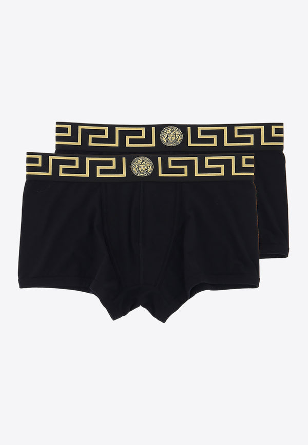 Versace Two-Pack Greca Border Boxers Black AU10181-A232741-A80G