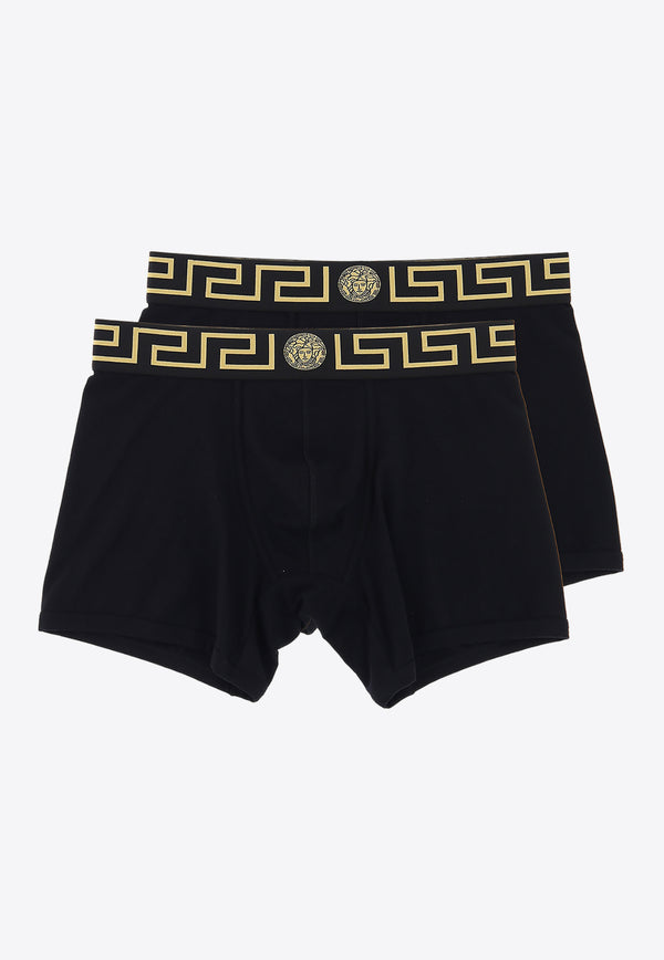 Versace Two-Pack Greca Border Boxers Black AU10192-A232741-A80G