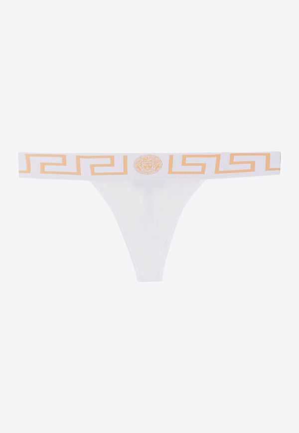 Versace V-shaped Greca Border Thong White AUD01042_A232741_A1001