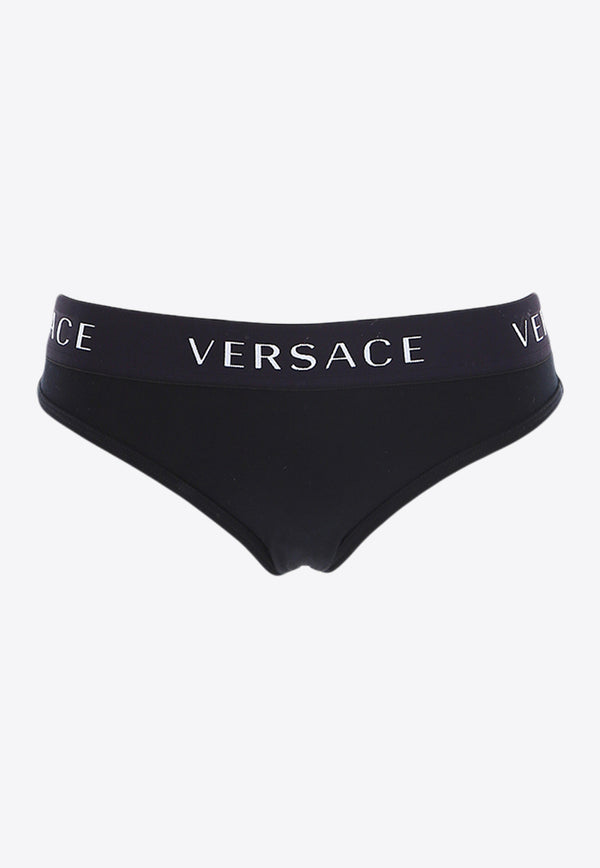 Versace Logo Lettering Briefs Black AUD04071-AC00058-A1008