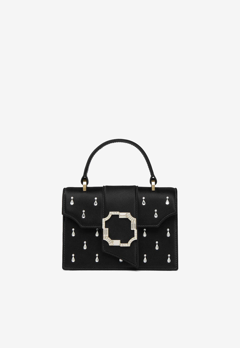 Malone Souliers Mini Audrey Crystal Embellished Top Handle Bag AUDREY MINI 49 BLACK/BLACK