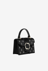 Malone Souliers Mini Audrey Crystal Embellished Top Handle Bag AUDREY MINI 49 BLACK/BLACK