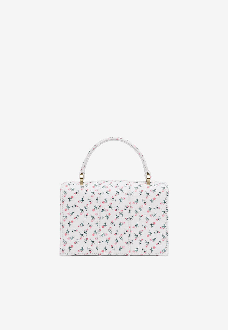 Malone Souliers Mini Audrey Floral Canvas Top Handle Bag AUDREY MINI 56 WHITE/WHITE