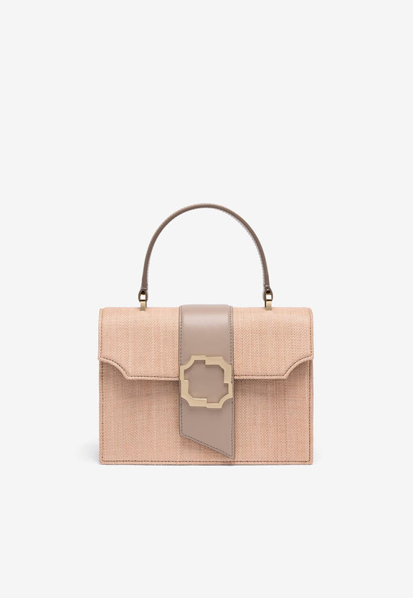 Malone Souliers Small Audrey Raffia Top Handle Bag AUDREY SMALL 47 LINO/TAUPE