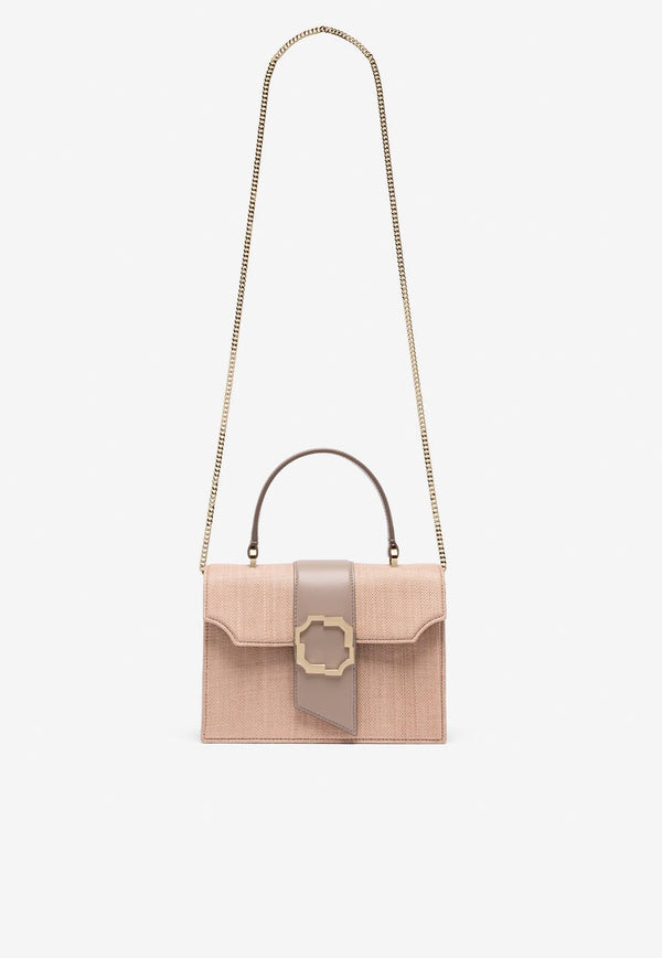 Malone Souliers Small Audrey Raffia Top Handle Bag AUDREY SMALL 47 LINO/TAUPE