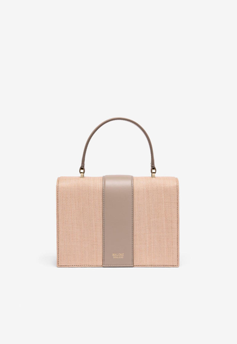 Malone Souliers Small Audrey Raffia Top Handle Bag AUDREY SMALL 47 LINO/TAUPE