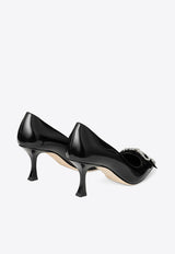 Auria 70 Velvet and Crystal Bow Pumps