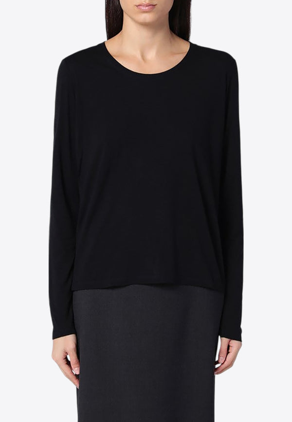 Loulou Studio Ava Long-Sleeved T-shirt Black AVAVI/P_LOULO-BLK