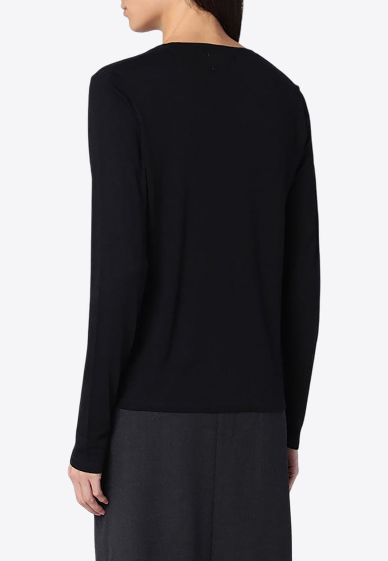 Loulou Studio Ava Long-Sleeved T-shirt Black AVAVI/P_LOULO-BLK