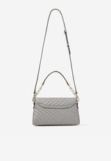 Jimmy Choo Avenue Curve Quilted Leather Top Handle Bag Dove AVN CURVE TOPHANDLE Q DOVE/SHINY GOLD