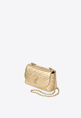 Logo-Plaque Curve Leather Crossbody Bag