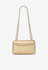 Logo-Plaque Curve Leather Crossbody Bag