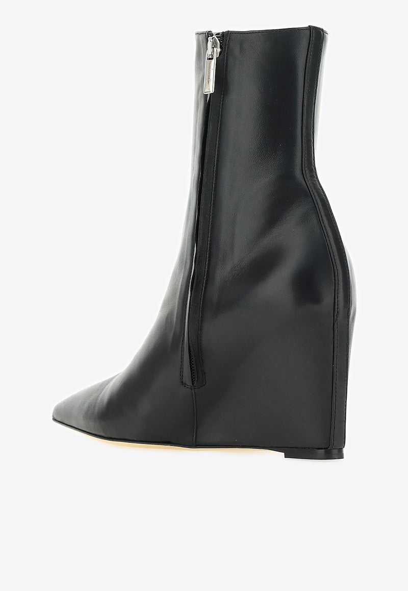 Bettina Vermillon Frankie 90 Ankle Boots in Nappa Leather AW22008BLACK