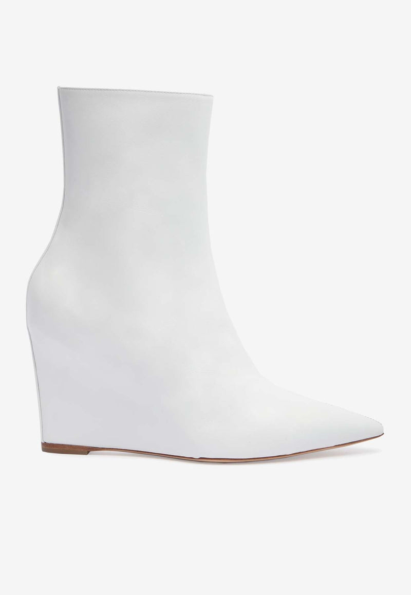 Bettina Vermillon Frankie 90 Ankle Boots in Nappa Leather AW22008WHITE