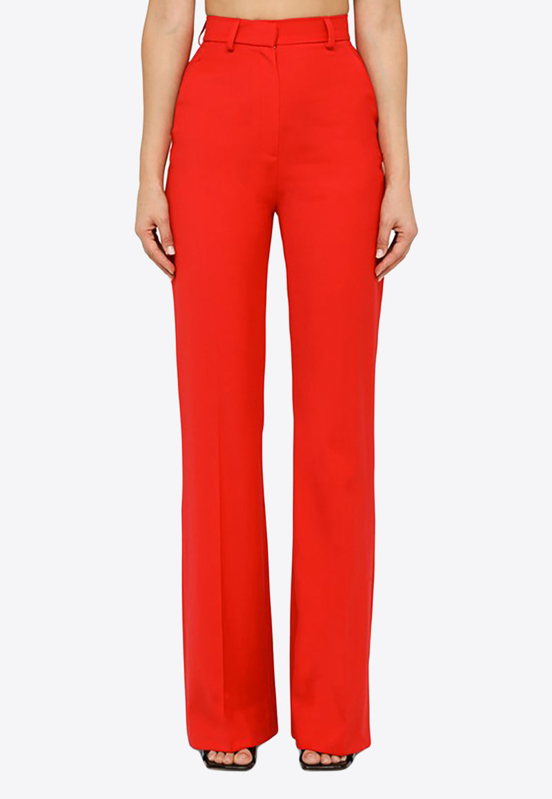 David Koma High-Waisted Wool Flared Pants Red AW22DK49TRWO/L