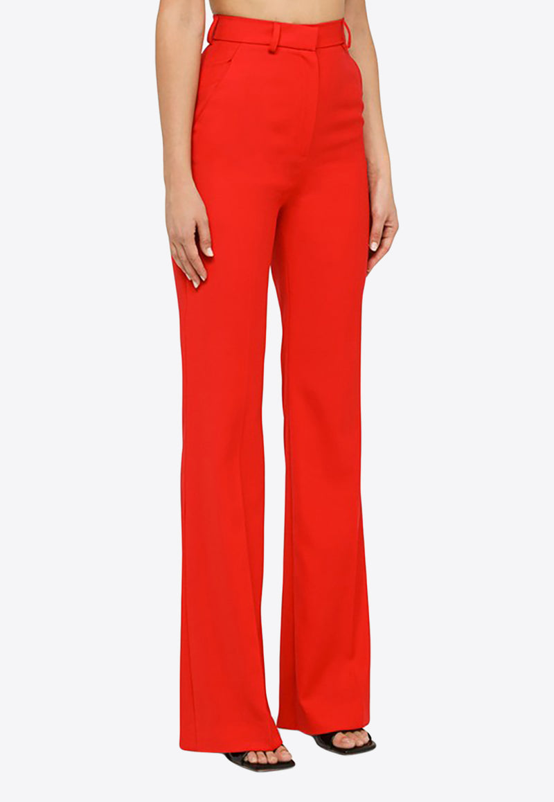 David Koma High-Waisted Wool Flared Pants Red AW22DK49TRWO/L