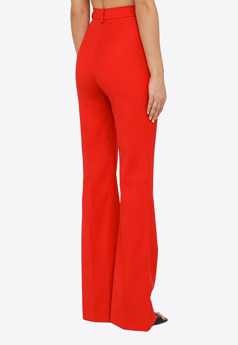 David Koma High-Waisted Wool Flared Pants Red AW22DK49TRWO/L