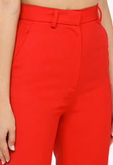 David Koma High-Waisted Wool Flared Pants Red AW22DK49TRWO/L