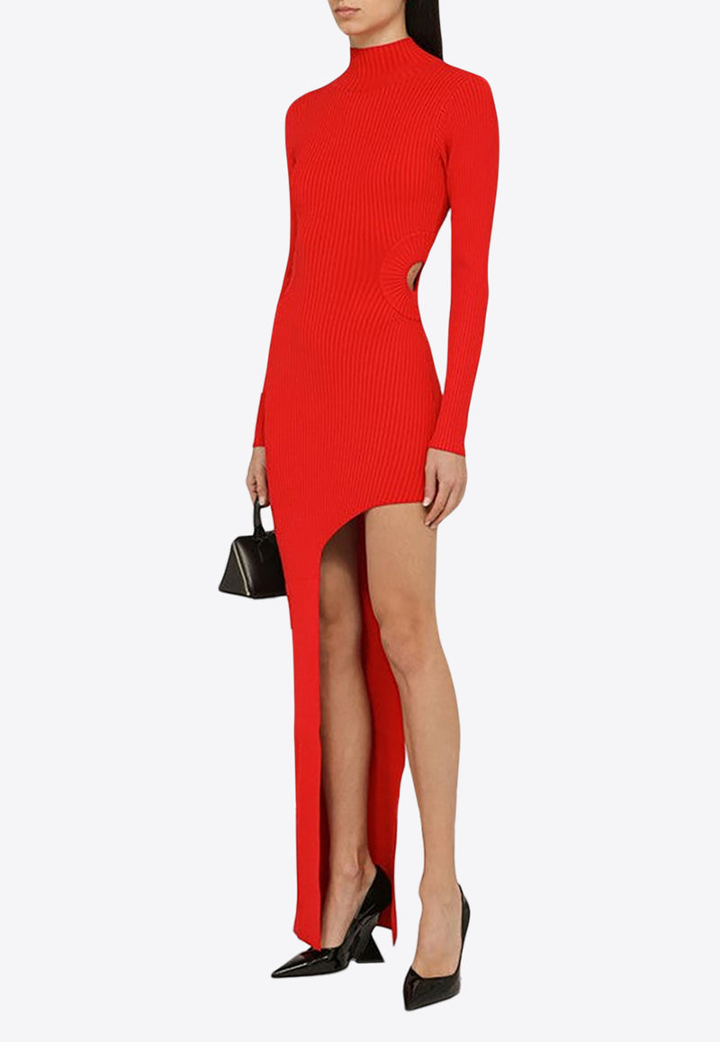 David Koma High-Neck Asymmetrical Maxi Dress Red AW23DKKN88DCO/N_DAVID-RE