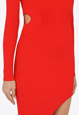 David Koma High-Neck Asymmetrical Maxi Dress Red AW23DKKN88DCO/N_DAVID-RE