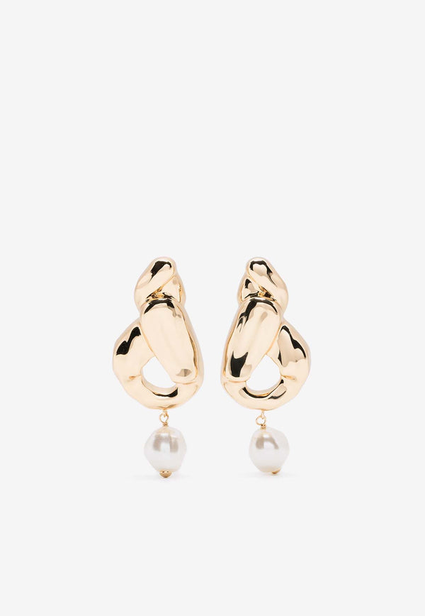 Self-Portrait Faux-Pearl Drop Earrings Gold AW24-604-GDGOLD