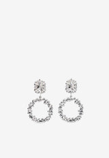 Self-Portrait Crystal Embellished Drop Earrings Silver AW24-611-SLSILVER