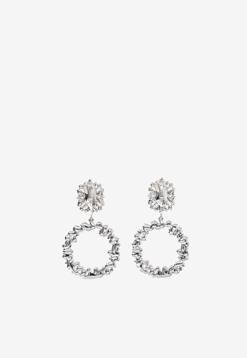 Self-Portrait Crystal Embellished Drop Earrings Silver AW24-611-SLSILVER