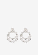 Self-Portrait Crystal Embellished Double-Hoop Earrings Silver AW24-612-SLSILVER