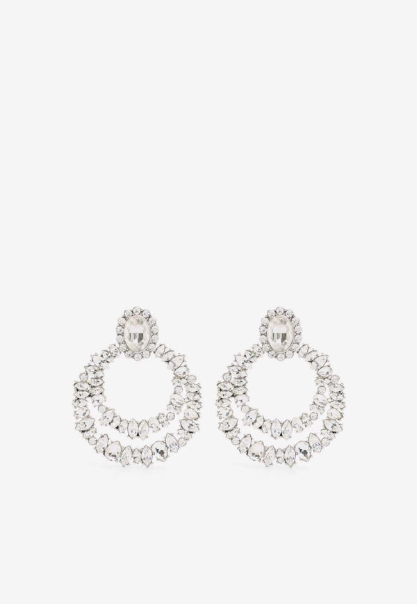 Self-Portrait Crystal Embellished Double-Hoop Earrings Silver AW24-612-SLSILVER