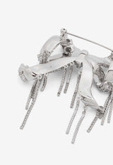 Self-Portrait Crystal Bow-Shaped Brooch Silver AW24-620A-SLSILVER