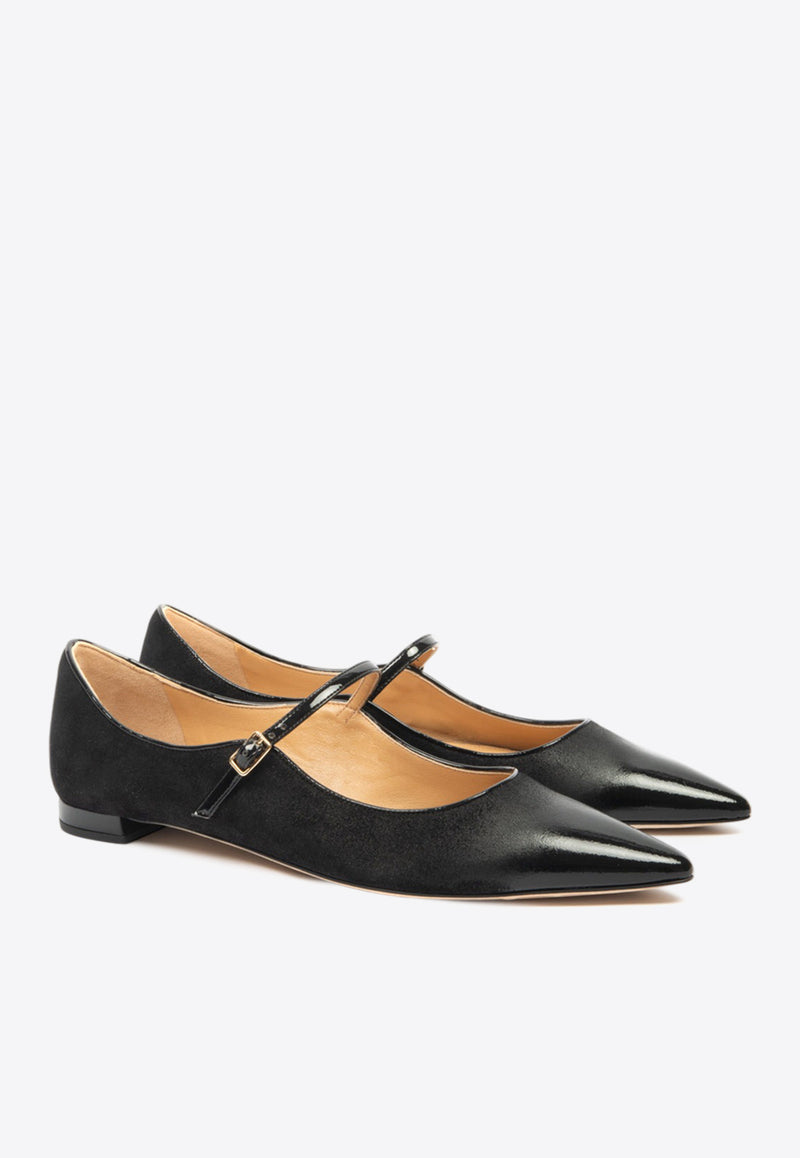 Arteana Brera Mary Jane Pointed Flats Black AW24BREBLAMJFLBLACK