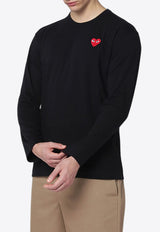Comme Des Garçons Play Logo Patch Long-Sleeved T-shirt Black AXT118051CO/R_COMME-BLK