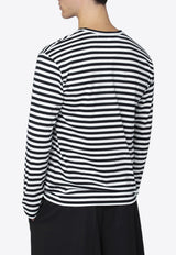 Comme Des Garçons Play Long-Sleeved Stripe T-shirt Monochrome AXT164051CO/R_COMME-BLK