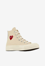 Comme Des Garçons Play X Converse Chuck 70 High-Top Canvas Sneakers Off-white AZ-K129-001_WHITE