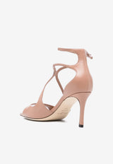 Jimmy Choo Azia 75 Nappa Leather Sandals Ballet Pink AZIA 75 NAP BALLET PINK