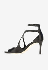 Jimmy Choo Azia 75 Nappa Leather Sandals Black AZIA 75 NAP BLACK