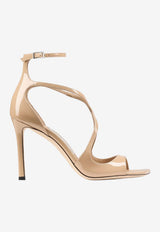 Jimmy Choo Azia 95 Patent Leather Sandals Beige AZIA 95 PAT CHAI