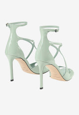 Jimmy Choo Azia 95 Patent Leather Sandals Green AZIA 95 PAT VERDE