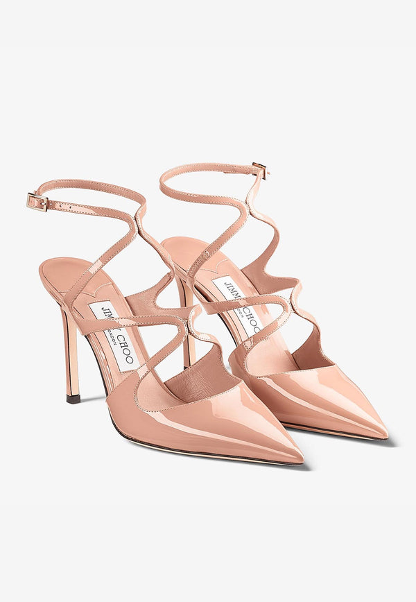 Jimmy Choo Azia 95 Pointed Pumps in Patent Leather AZIA PUMP 95 PAT BALLET PINK