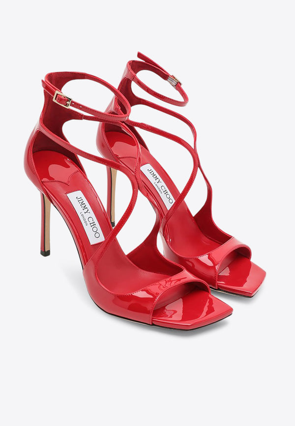 Jimmy Choo Azia 95 Patent Leather Sandals Red AZIA95PAT/P_JIMCH-PR