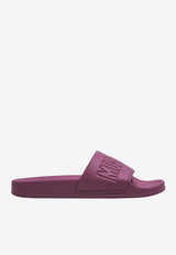 Moschino Logo PVC Pool Slides MA28022G1GM1B668 PVC GIACINTO Pink