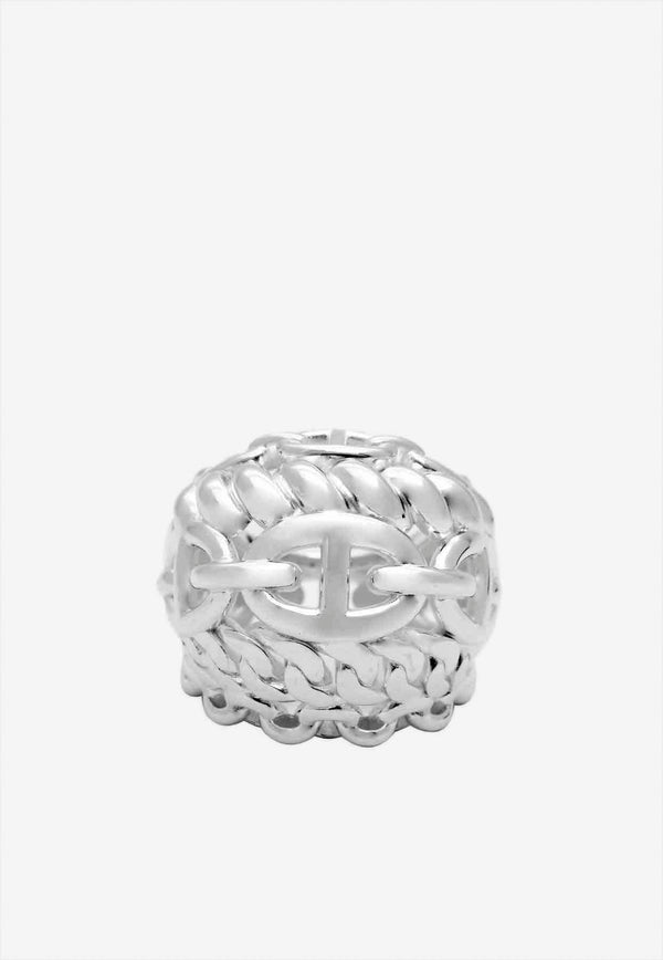 Hermès Chaine d'Ancre Multichaines TGM Ring in Silver