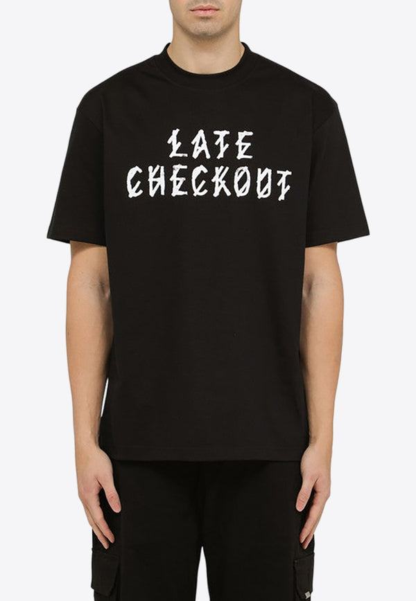 44 Label Group Late Checkout Print Crewneck T-shirt Black B0030376----FA141/O_44LAB-P410