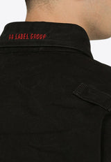 44 Label Group Denim Overshirt with Lighter Holder Black B0030436FA381/O_44LAB-258
