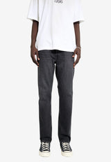 Acne Studios Logo Patch Striaght Jeans Black B00400_BLACK