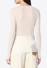 Roberto Collina Long-Sleeved Sheer Top White B05001B05/Q_ROBER-02